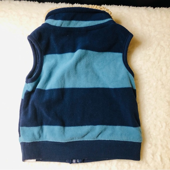 NWOT Carter’s “Brave Like Daddy” Blue Striped Vest w/Collar - Picture 2 of 6